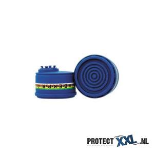 Het Spasciani 2040 combinatiefilter A1B1E1K1-P3 R biedt uitstekende adembescherming tegen fijnstof en nevel op olie- en waterbasis en organische dampen (met kookpunt boven 65ºC). Geschikt voor de Duo en Duetta halfgelaatsmaskers.